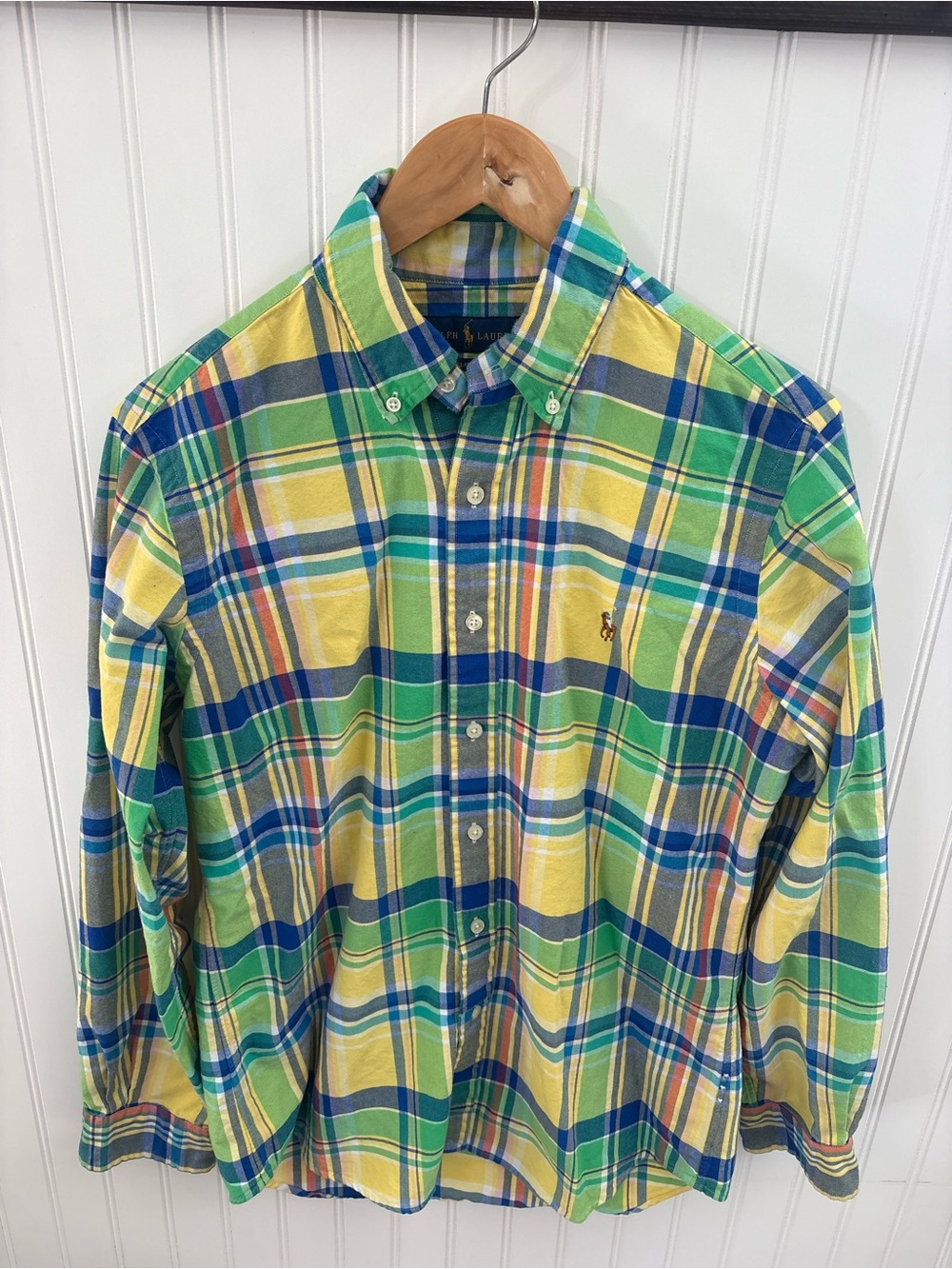 Ralph Lauren Yellow & Green Plaid Button-Down Shirt